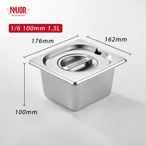 1/6 Gastro padelle Gn contenitori 1/6 Gastronorm Pan con coperchio a buon mercato Gastronorms vassoio 1/6 65 mmmm150mm - Product Image 3