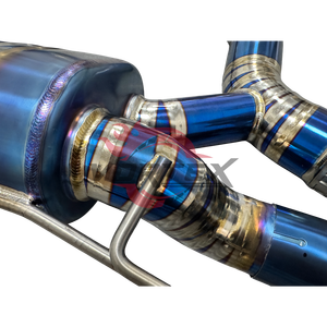 Sistema de Escape Catback Vortex Blue Titanium para BMW M8 F91 F92 F93 S63 4.4T V8 con Sistema Valvetronic y Puntas Cuádruples de Fibra de Carbono - Product Image 6