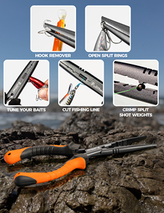 Pullther 6pc Kit d'outils de pêche Pince de pêche Couteau à filet, pince à lèvres de poisson flottante, ciseaux de pêche Cadeaux de pêche pour hommes - Product Image 4