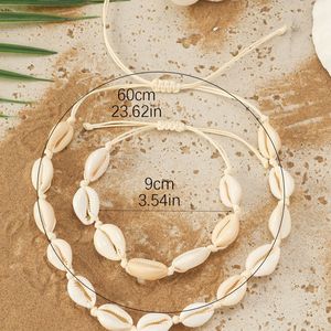 Boho Chic Women's Natural White <b>Shells</b> Braided <b>Bracelets</b> Spring New Beach Seashell Jewelry for Gift Wholesale - Product Image 1