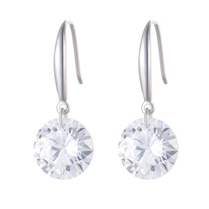 925 Sterling <b>Silver</b> Rhodium Plated Round Cut Zircon <b>Stud</b> <b>Earrings</b> Dainty Trendy GDTC Certified Gift for Women - Product Image 6