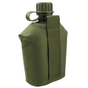 Échantillon gratuit : Gourde tactique avec boîte à lunch en aluminium, bouteille d'eau Molle pour camping et survie en extérieur avec housse et gobelet. - Product Image 2