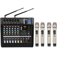 Depusheng 450W GM6X-4H amplificateur DJ numérique USB 6 canaux de haute qualité avec 4 microphones sans fil
