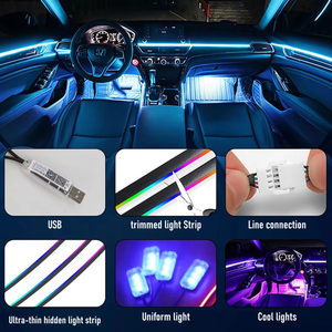 NOVKIR - Tira de Luces LED RGBIC Universal para Automóvil, Acrílico, con Control por Aplicación, Efecto de Color Dinámico, 12 V, USB, Decorativa - Product Image 3
