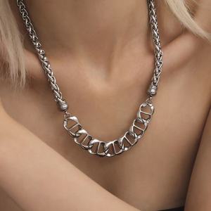Collana da donna <span class=keywords><strong>in</strong></span> acciaio inossidabile placcata <span class=keywords><strong>in</strong></span> oro 18k senza fadele collane a catena iperbole da donna <span class=keywords><strong>in</strong></span> stile Hip-hop <span class=keywords><strong>Rock</strong></span> Punk - Product Image 3