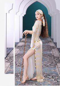 Encantador y Exquisito Vestido Largo Baladi con Bordado de Lentejuelas, Traje de 3 Piezas para Danza <span class=keywords><strong>del</strong></span> Vientre - Product Image 3