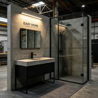 Vente flash : Module de salle de bain préfabriqué tout-en-un avec douche, toilettes et lavabo