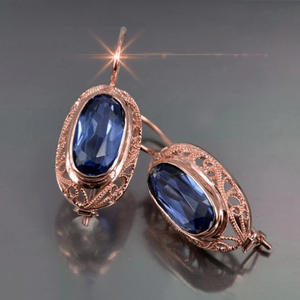 Pendientes Colgantes Chapados en Oro Rosa con Engaste de Bisel de Piedra Roja, Joyería Fina Clásica para Fiesta de Mujer - Product Image 4