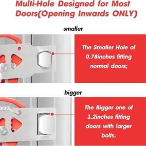 Security <b>Portable</b> Door <b>Lock</b> Latch No Drill Manual Hotel Room Devices for Add Security Holes Removable for Travel Safety - Product Image 6