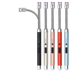 Uzun çubuk USB şarj edilebilir mum izgara çakmak mutfak ark çakmak kamp sigara ve soba için esnek boyun ile