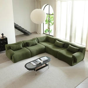 Gran oferta de sofás de terciopelo holandés L, muebles para el hogar, sofás de tela seccionales rectangulares de tres asientos, sala de estar barata - Product Image 3