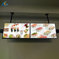 Pantalla de TV con menú digital colgante en el techo, reproductor de publicidad LCD para uso en interiores para restaurantes y pantallas publicitarias