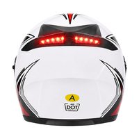 Casque de moto ouvert personnalisé en usine, certifié DOT, avec feux arrière de sécurité à LED, double visière, casque tout-terrain en ABS