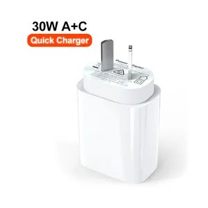 PD30W Power Adapter With Type C Cable AU Plug SAA QC3.0 Quick Charger For Samsung Galaxy S23 S22