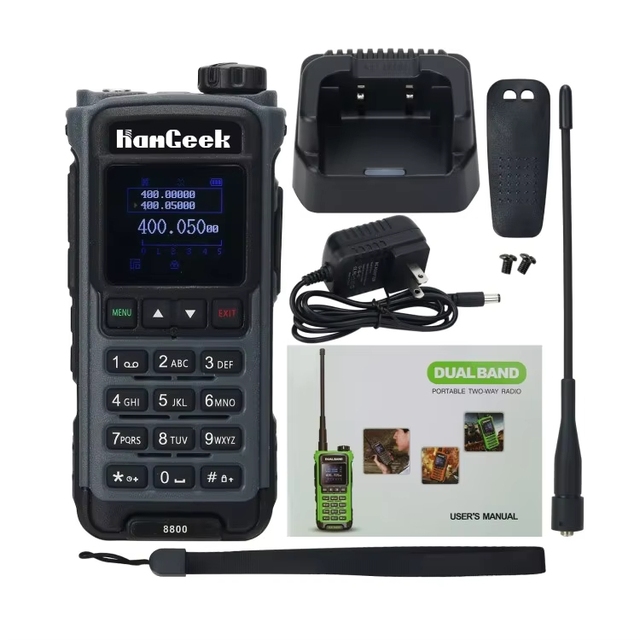 GGDX HG-8800 5W 15KM VHF UHF Radio Walkie Talkie Handheld Transceiver Ensuring Smooth Communication Black