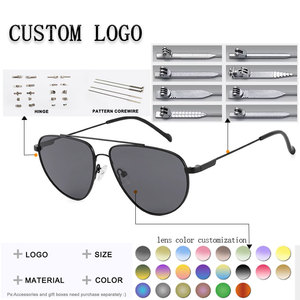 Lunettes de soleil aviateur monture dorée verres dégradés marron unisexe monture intégrale protection UV 100% protection solaire adulte - Product Image 2
