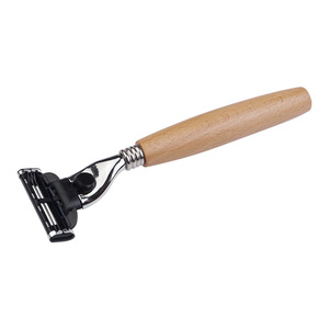Mango de madera para afeitadora compatible con <span class=keywords><strong>Gillette</strong></span> Mach3 para sistema de afeitado de <span class=keywords><strong>3</strong></span> <span class=keywords><strong>cuchillas</strong></span>, repuestos de cartuchos de <span class=keywords><strong>cuchillas</strong></span>. - Product Image 6