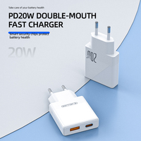 Vente flash 2024 Chargeur mural USB-C 20W Ultra-rapide pour iPhone 15 14 13 12 11 Compatible avec USB-A