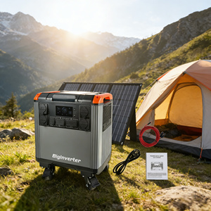 Station d'alimentation portable BIGINVERTER 4000W 4000Wh pour le camping et la maison, avec panneaux solaires pliables - Product Image 4