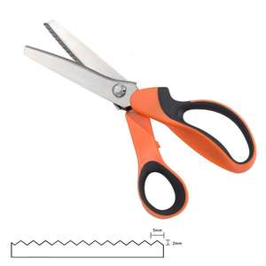 プロのピンキングシアーヘビーデューティステンレス鋼ブレード生地ジグザグ切断はさみ仕上げ工業用ミシン - Product Image 3