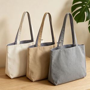 Bolsa de Mano de Lona de Algodón con Asa a Rayas, Logotipo Personalizado, Gran Capacidad, Reutilizable, para Compras o Playa - Product Image 2