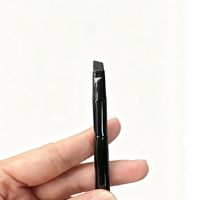 Diskon besar kuas rias Vegan hitam kuas Eyeliner alis tipis berkepala ganda kuas tunggal maskara Logo kustom