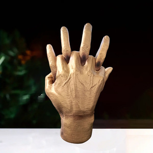 Statue <span class=keywords><strong>Doigts</strong></span> Entrelacés, Sculpture en Résine Mains Pliées Dorées pour Décoration Maison Bureau, Cadeau Anniversaire Mariage - Product Image 5