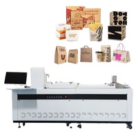 Imprimante jet d'encre numérique automatique haute vitesse à passage unique 40 m/min avec séchage LED pour boîtes à pizza et produits en papier