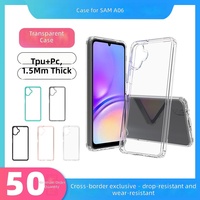 Coque de téléphone portable A56 anti-chute en TPU+PC transparent moulé par injection, motif fleurs de tulipe, compatible SAM A06, deux-en-un