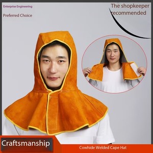 Casco de soldadura de cuero de vaca OEM para hombre <span class=keywords><strong>con</strong></span> logotipo personalizado etiqueta de marca diseño impreso - Product Image 4