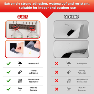 Haak- en lusband, extra sterk, zelfklevend, dubbelzijdig, in elkaar grijpende PVC-montagelijsten, hersluitbaar, voor dagelijks gebruik - Product Image 5