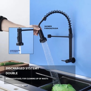 Robinet de cuisine mural en acier inoxydable 304, avec douchette extractible et pivotante pour évier de légumes, Torneira Da Cozinha - Product Image 4