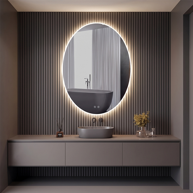 Modern Luxury LED Smart Bathroom Mirror,waterproof and Fogproof,with a Dimmable Touchscreen, Suitable for Hotel Dressing Tables.