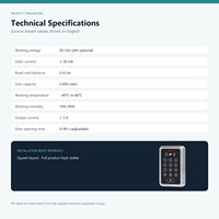 Contrôleur de clavier RFID commercial prenant en charge les cartes IC CPU sans contact, faible consommation en veille, interface WG26 WG34 et paramètres d'accès