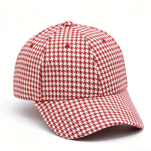 Gorra de Béisbol Retro con Estampado de Pata de Gallo, Logotipo Personalizado Bordado, Poliéster/Algodón, 6 Paneles, Unisex, Ropa Urbana - Product Image 4