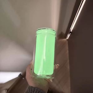 2026 Glow in the Dark 16oz <b>Double</b> <b>Wall</b> Snow Globe Tumbler Bottom Pre-Drilled With Lid & Straw Leakproof Cup - Product Image 4
