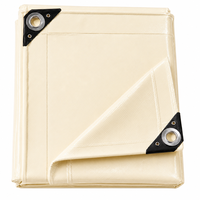 Bâche en PVC robuste 8x12 pi 16 oz, imperméable, avec œillets et bords renforcés, pour couverture de foin, de grain ou de remorque de camion