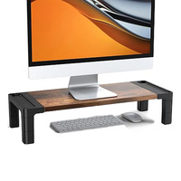Organisateur de bureau moderne pour ordinateur portable et ordinateur de bureau, table réglable en bois et métal avec rangement pour la maison ou l'école