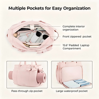 Sac fourre-tout élégant et spacieux YCW pour tous les jours |   Housse pour ordinateur portable en nylon résistant à l'eau avec poche étanche et support pour tapis de yoga, fermeture éclair