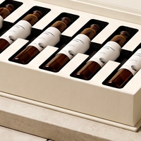Boîte rigide magnétique blanche personnalisée pour flacons de peptides, avec logo UV sélectif et finition éponge