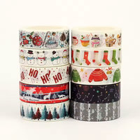 Rubans Washi Personnalisés pour Noël : Motifs Dessins Animés Mignons, Bonhomme de Neige, Animaux – Idéal pour Scrapbooking et Masquage