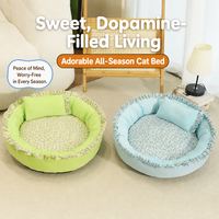 Nouveau lit pour chat, tapis pour chien, universel quatre saisons, lit d'été pour chien, lit d'hiver chaud, rond, confortable et doux pour chiens de petite et moyenne taille