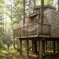 Kit de maison préfabriquée en acier léger en forme de A, maisonnette en acier pour le camping, les vacances et l'utilisation en extérieur, maison conteneur