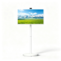 Pantalla Inteligente Interactiva con Soporte Giratorio de 360 Grados de 32 Pulgadas, Pantalla LCD con Batería para Señalización Digital en Dormitorios, Salas de Estar, Educación, Tiendas Minoristas