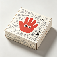 Boîte à jouets artisanale pour enfants, imprimée numériquement, esthétique, personnalisée, portable, rigide, production en 72h, recyclable, en carton blanc