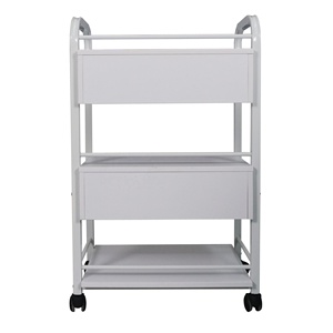 Grosir modis putih penata rambut Salon kecantikan Spa bingkai lukisan perabotan keranjang penyimpanan troli Salon dengan roda bergulir - Product Image 5