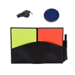 Kit De Tarjetas De Árbitro Con Silbato Metálico – Incluye Tarjeta Roja, Amarilla, Libreta De Anotaciones, Lápiz Y Funda, Ideal Para Fútbol Y Deportes De Equipo