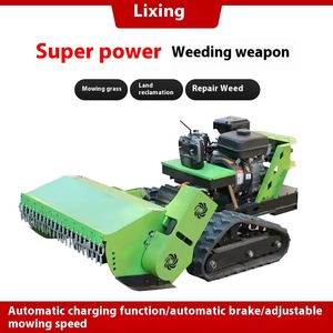 เครื่องตัดหญ้าแบบครอว์เลอร์ 48V ควบคุมระยะไกล 1800W ใช้เชื้อเพลิงเบนซิน แบบสี่หัวตัด สำหรับสวนผลไม้ ทุ่งหญ้า ตัดหญ้าอัจฉริยะเพื่อการฟื้นฟูพื้นที่ - Product Image 5