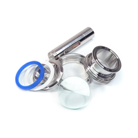 Wensen 304 Acier inoxydable Union Sight Glass à serrage rapide avec structure de soudage et lampe torche LED intégrée