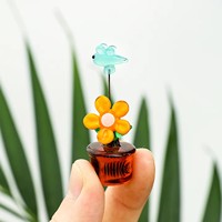 Ornamen Bunga Kaca Warna-warni Buatan Tangan yang Lucu, Dekorasi Rumah Paskah, Hadiah Kreatif
